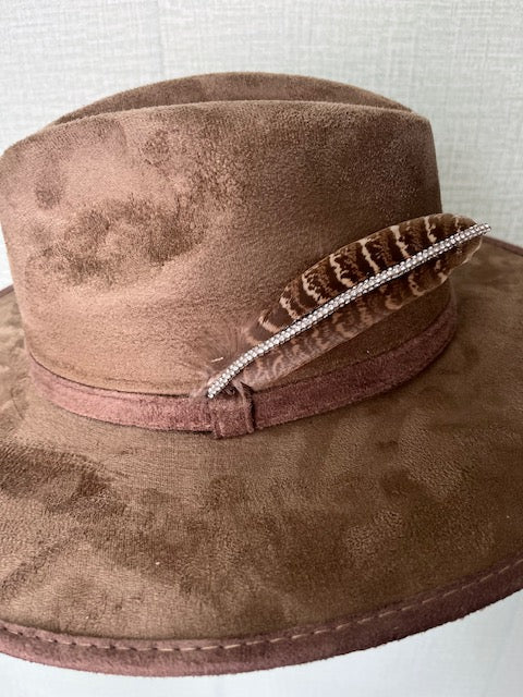 Rhinestone Hat Feather