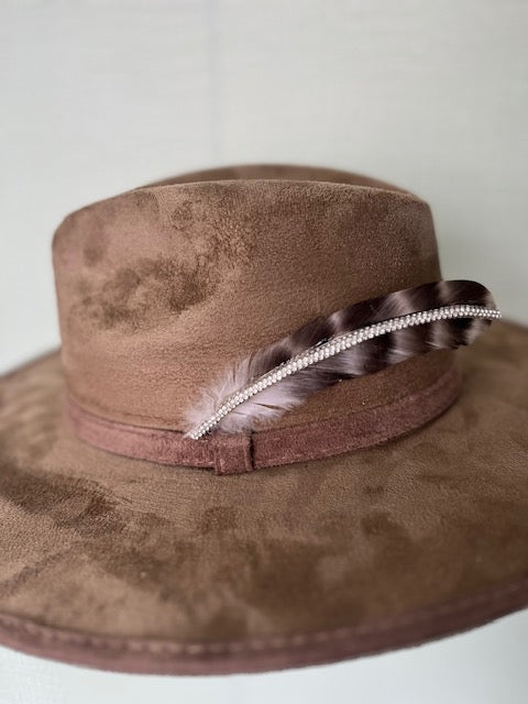 Rhinestone Hat Feather