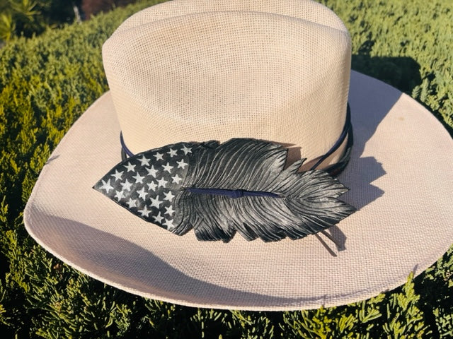 Back the Blue hat Feather